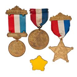 Lot of Three Early Rough Rider Reunion Medals & 5th Corps Ba