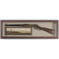 Framed Commemorative Winchester 1866 and Painting by Zivic