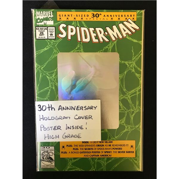 SPIDER-MAN NO.26 (MARVEL COMICS) 3oth Anniversary Hologram Cover w/ Poster Inside!