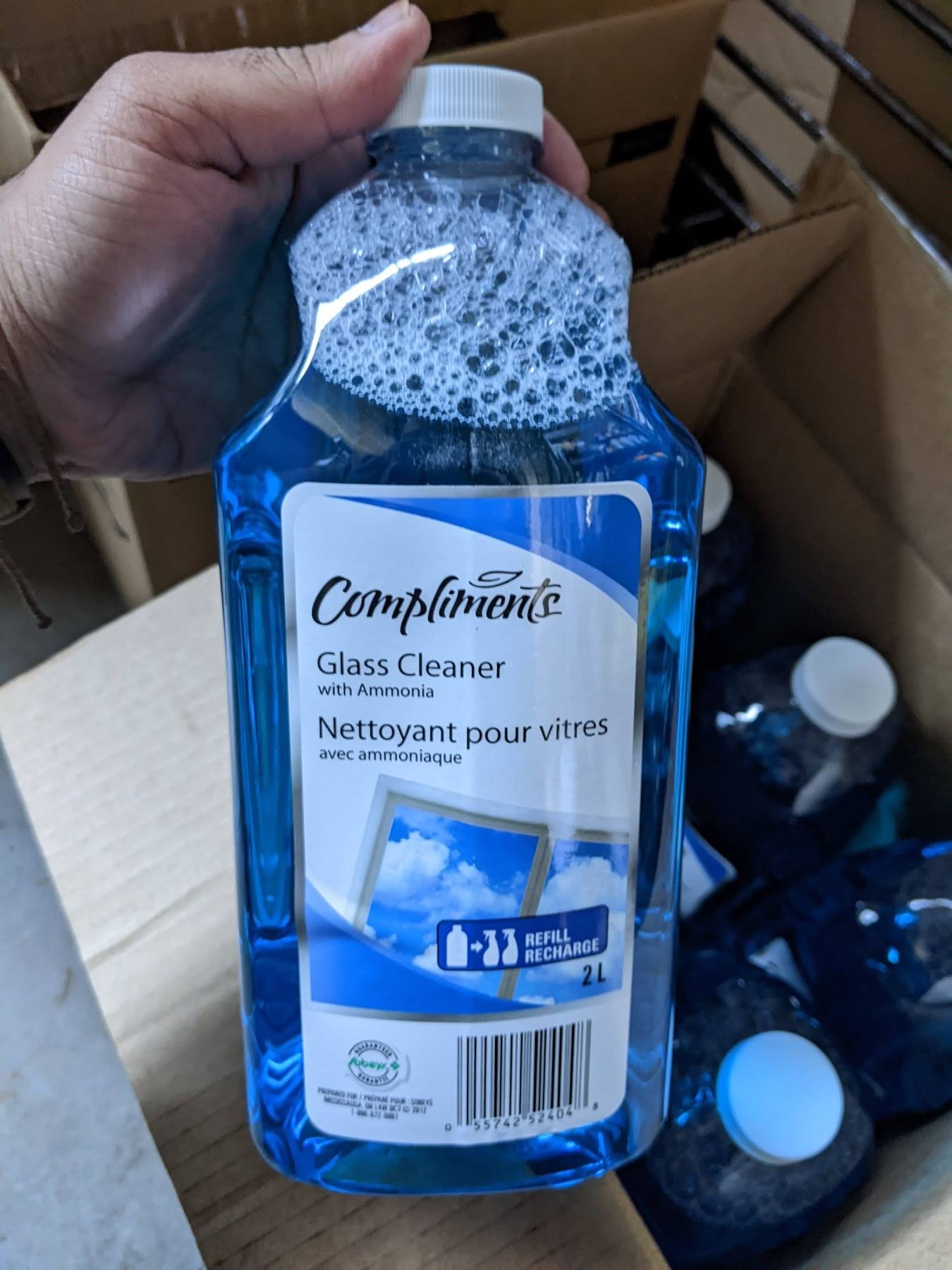 Group of 6 Compliments glass cleaner (2L bottles)