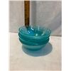Image 1 : 4 turquoise 6" glass bowls by Alcan of Turkey
