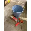 Image 1 : Tape and tape gun, measuring tape and bucket