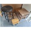 Image 1 : Bar Stool, End Table and Milking Stool