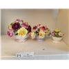 Image 1 : Set of 3 Bone China Decorative Flower Bouquets