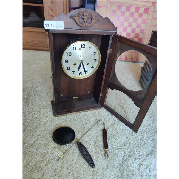 Vintage Wooden Pendulum Clock