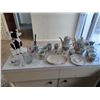 Image 1 : Tea set, Assorted Glassware & Paper Towel Rack