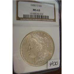 1880-S Morgan Silver Dollar NGC MS63