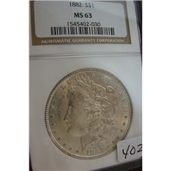 1882 Morgan Silver Dollar NGC MS63