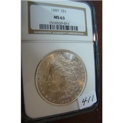 1889 Morgan Silver Dollar NGC MS63