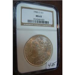 1900-O Morgan Silver Dollar NGC MS63