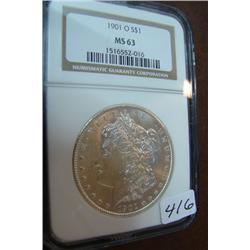 1901-O Morgan Silver Dollar NGC MS63