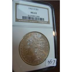 1902-O Morgan Silver Dollar NGC MS63