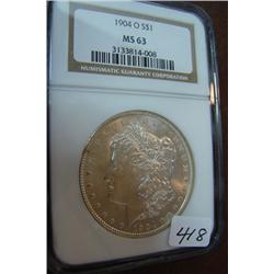 1904-O Morgan Silver Dollar NGC MS63
