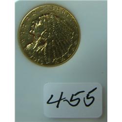 1915 $2.50 Indian Head Gold Coin XF Polish