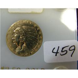 1912 $2.50 Indian Head Gold Coin XF Cleaned