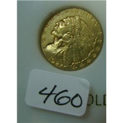 1927 $2.50 Indian Head Gold Coin XF Slight Polish