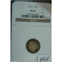 1911 Barber Dime NGC PF 65