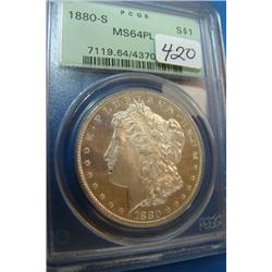 1880-S Morgan Silver Dollar PCGS MS64 PL