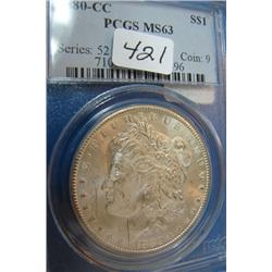 1880-CC Carson City Morgan Silver Dollar PCGS MS63