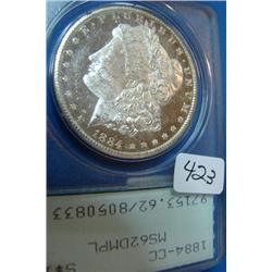 1884-CC Carson City Morgan Silver Dollar PCGS MS62 DMPL