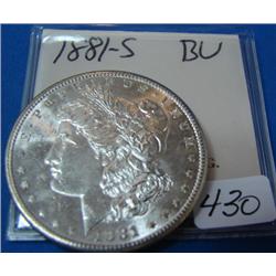 1881-S Morgan Silver Dollar BU