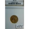 Image 1 : 1911 $2.50 Indian Head Gold Coin NGC MS62
