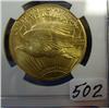 Image 2 : 1924 $20 St. Gaudens Gold Coin NGC MS62