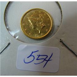 1853 $1.00 Liberty Gold Coin XF