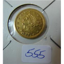 1846 $2.50 Liberty Gold Coin XF
