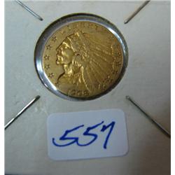 1908 $2.50 Indian Head Gold Coin VF