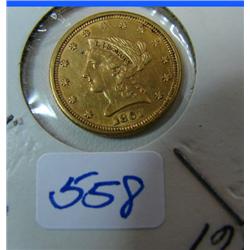 1861 $2.50 Indian Head Gold Coin XF