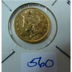 1852 $2.50 Indian Head Gold Coin XF