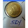 Image 1 : 1854 $3.00 Liberty Gold Coin XF with obverse scratch