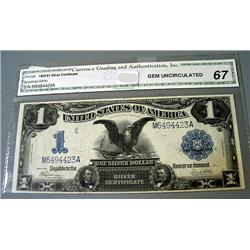 1899 $1.00 Silver Certificate C.G.A. Gem Uncirculated 67