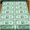 Image 1 : 1995 $2.00 Uncut Sheet of 16 Federal Reserve Notes
