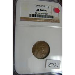 1909-S VDB Lincoln Cent NGC XF BN