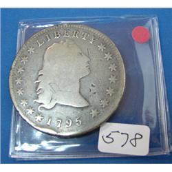 1795 Silver Dollar VG Obverse Graffiti