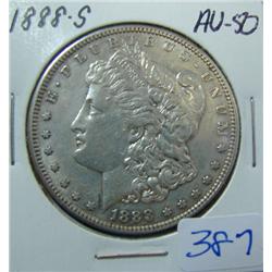 1888-S Morgan Silver Dollar AU50