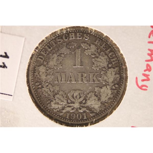 1901-A GERMAN SILVER 1 MARK .1596 OZ. ASW