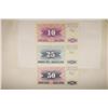 Image 2 : 3-1992 BOSNIA BILLS: 10, 25 & 50 DINARA, CRISP UNC