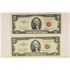 Image 1 : 2-1963-$2 RED SEAL US NOTES BOTH CRISP