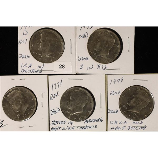 ERRORS 1971-D, 1973, 1973, 1974 & 1979 JFK HALVES