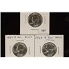 Image 1 : 3-1964 WASHINGTON SILVER QUARTERS BRILLIANT UNC