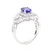 Image 4 : 2.87 ctw Tanzanite And Diamond Ring - 18KT White Gold