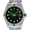 Image 1 : Rolex Mens 36 Stainless Steel Green Vignette Diamond Datejust Wristwatch