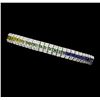 Image 2 : 9.26 ctw Princess Multi-Color Sapphire And Round Brilliant Cut Diamond Bracelet