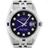 Image 1 : Rolex Mens Stainless Steel Blue Vignette Diamond & Sapphire Datejust Wristwatch
