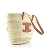 Image 1 : Celine Triomphe Basket Shoulder Bag Raffia with Leather Large Neutral