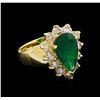 Image 1 : 14KT Yellow Gold 2.48 ctw Emerald and Diamond Ring