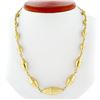 Image 1 : Vintage 21k Gold 18" Graduated Tumbler Shaped Link Bead Chain Toggle Necklace